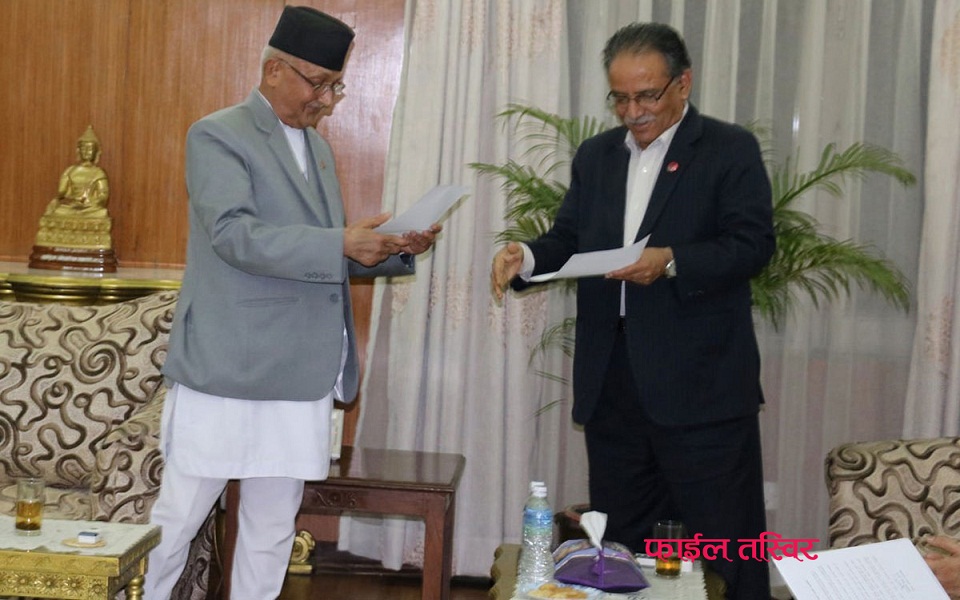 ओली–प्रचण्डको प्रस्ताव बनेन