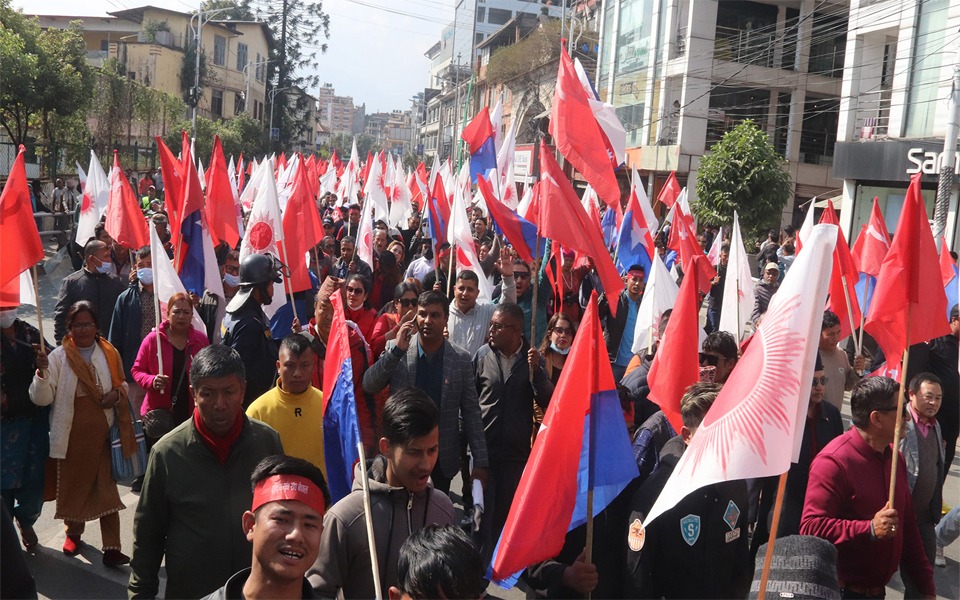 जागरणसभा स्थलतर्फ सहभागी