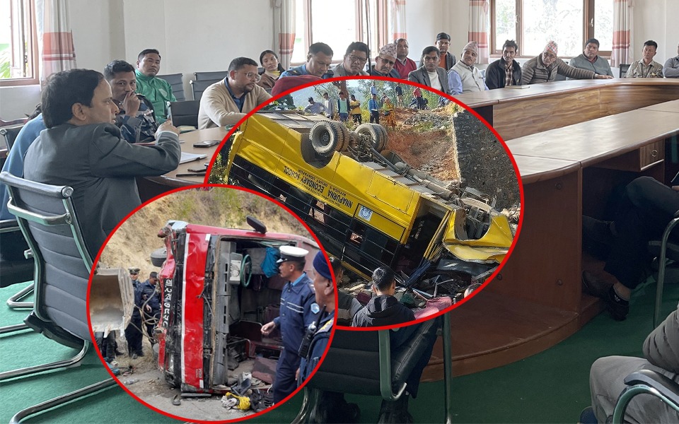 विद्यालय बस दुर्घटनाः सिन्धुलीमा विद्यालयलाई सचेत गराइयो