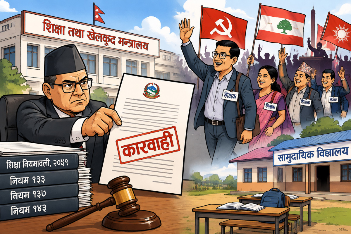 राजनीतिक दलका कार्यक्रम  सहभागी शिक्षकलाई  कारबाही