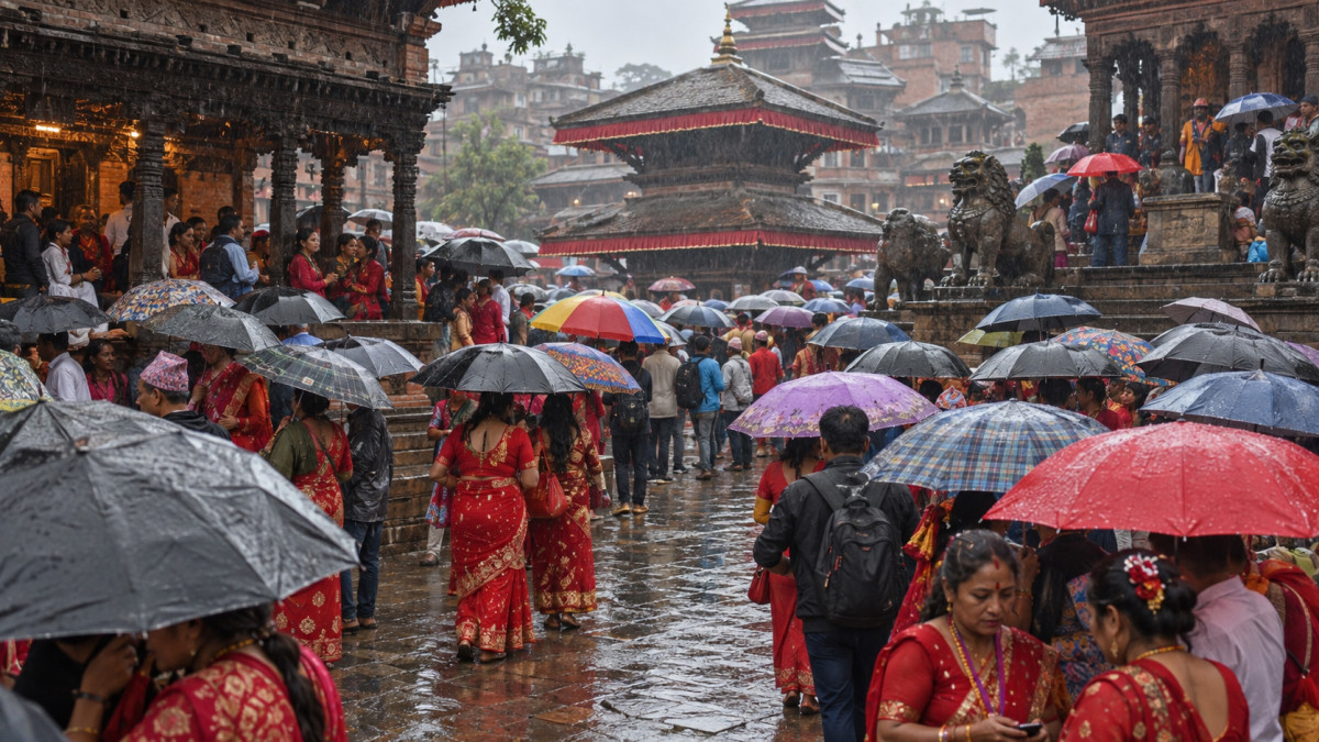आज देशभर वर्षा, उपत्यकाको जनजीवन अस्तव्यस्त
